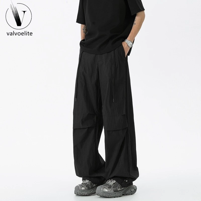 VALVOELITE速干裤子男夏季薄款宽松美式潮牌直筒休闲裤