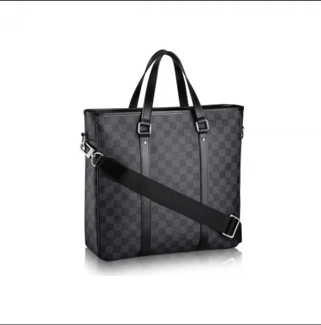 99新 LouisVuitton/路易威登 嘎嘎新黑棋盘托特手提包