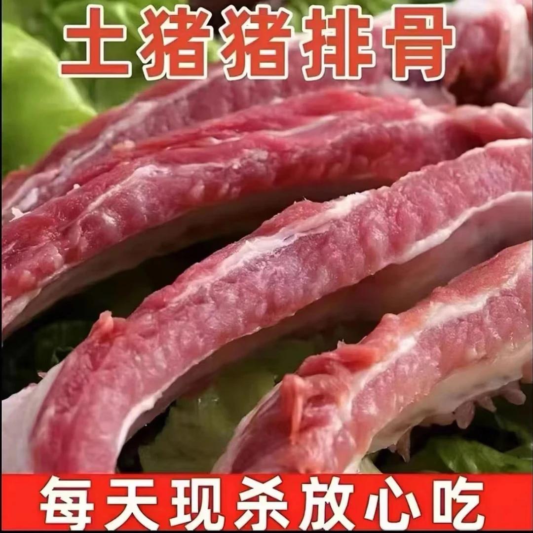 精选农家猪排5斤土猪排骨带15%脊骨含量2%脆骨顺丰发货