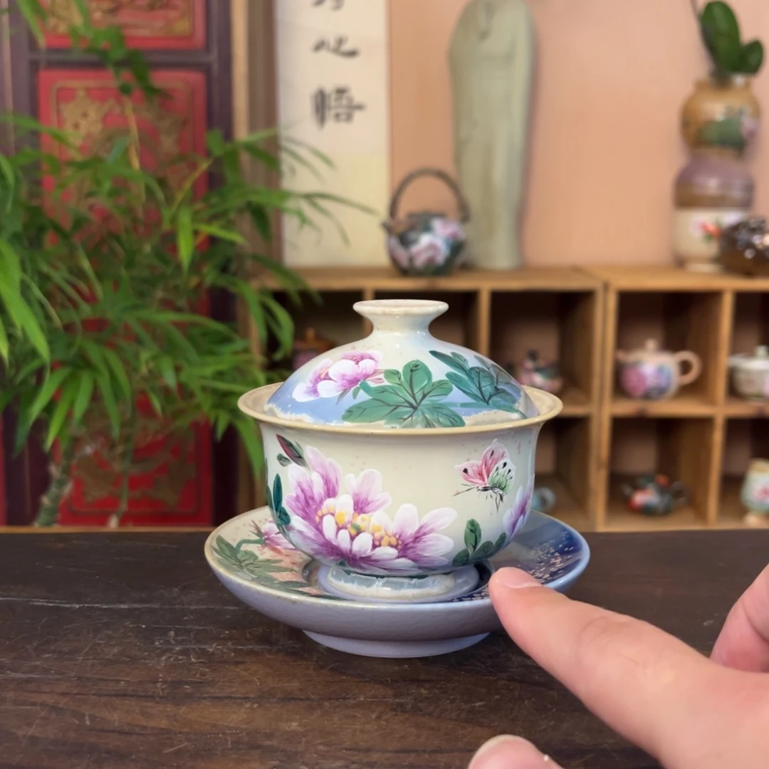 柴烧纯手工手绘陶瓷