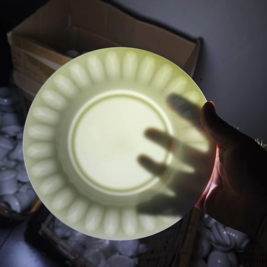 A430④】8英寸禅系列鲍翅盘2/4只纯白唐山骨瓷家用餐具混级