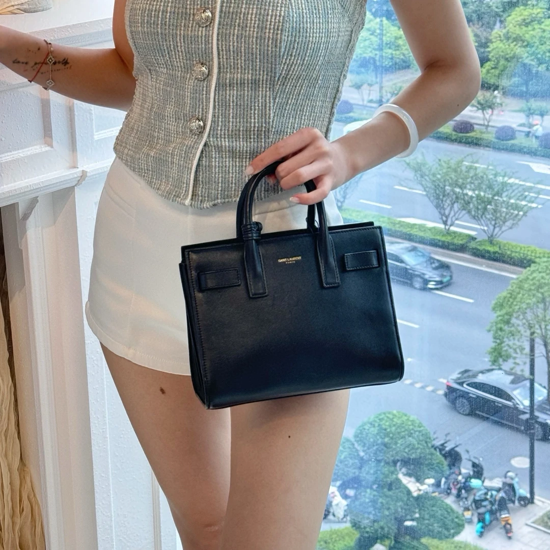 95新 YSL/圣罗兰 ysl黑色风琴手提包
