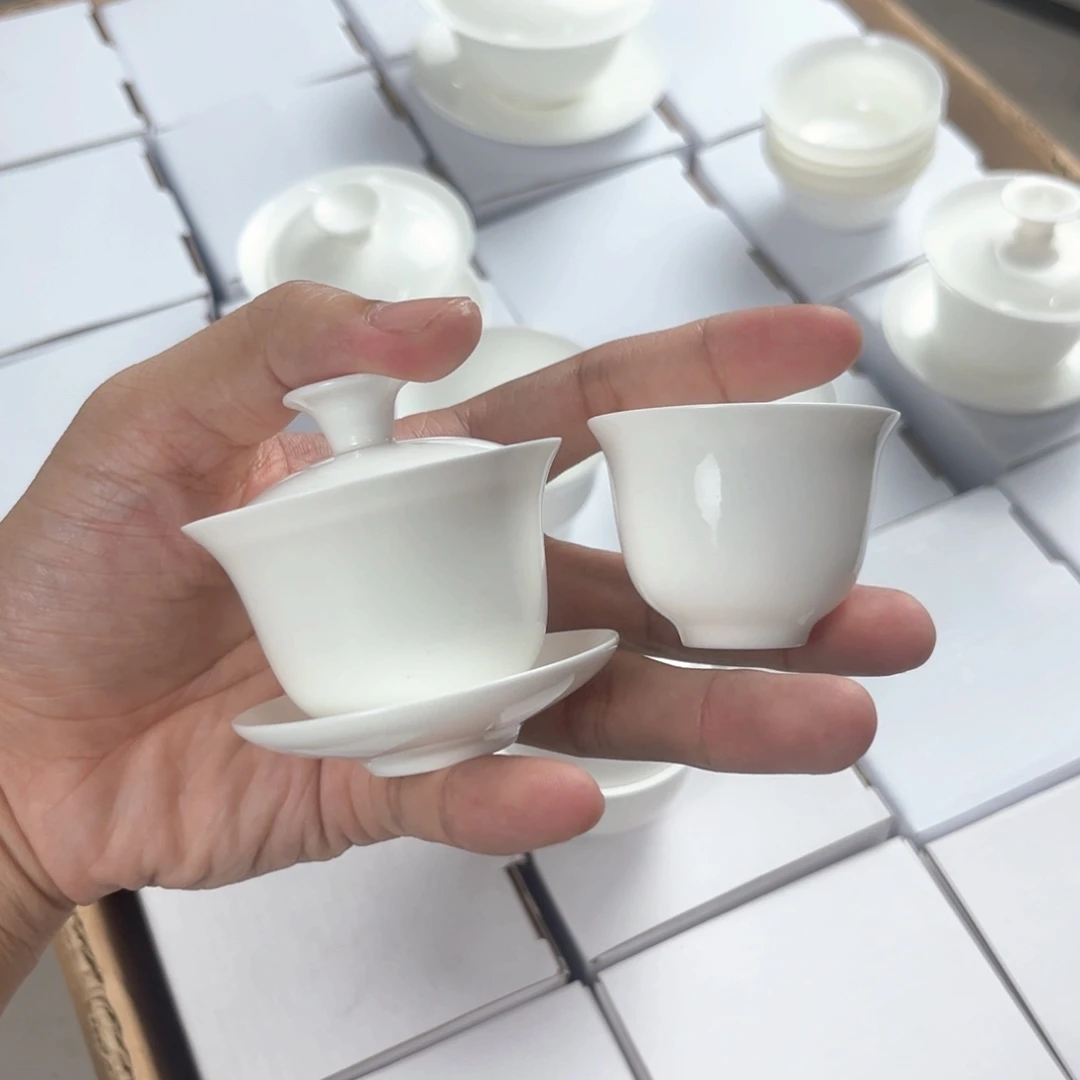 超迷你单人盖碗50cc骨瓷超薄胎