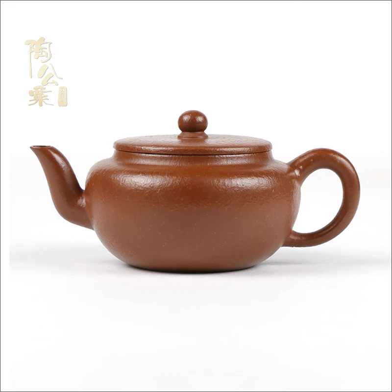 陶公粟原矿小煤窑朱泥《平盖莲子》130cc手制精美紫砂壶