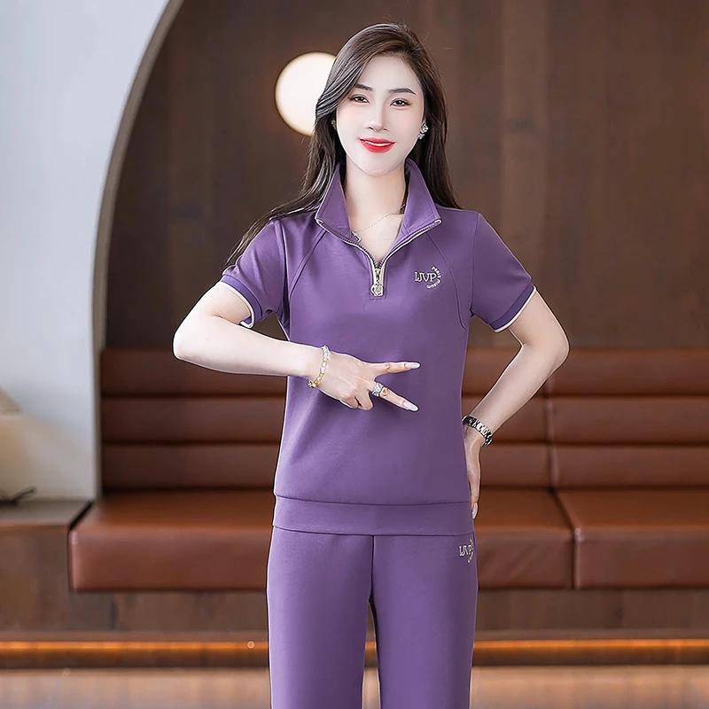 女士休闲套装时尚显瘦大码运动服潮流两件套百搭耐看