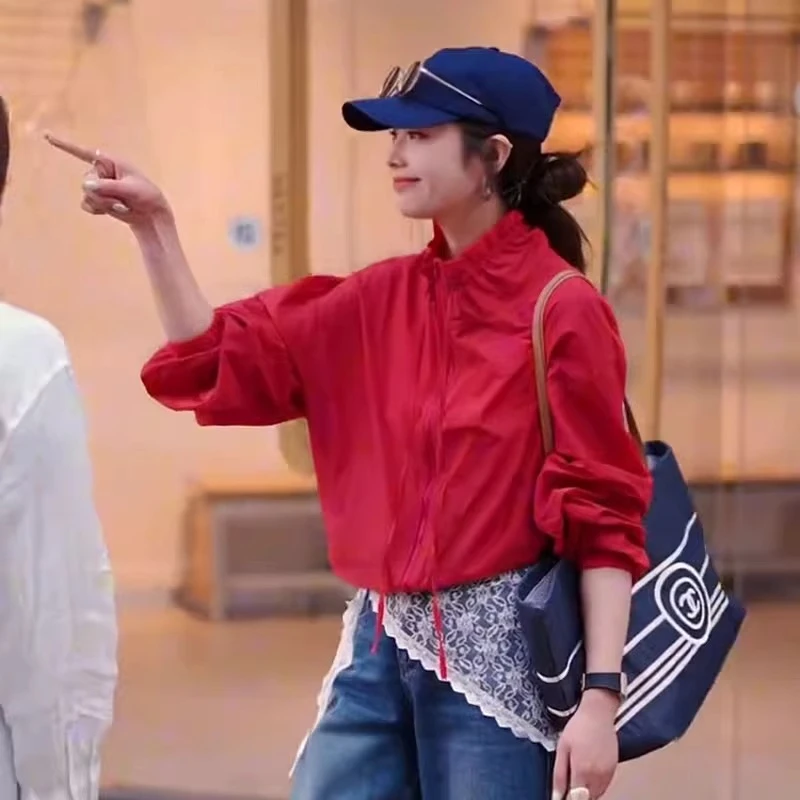 欧洲站气质设计感防晒冲锋衣外套女春夏薄款透气洋气休闲百搭上衣