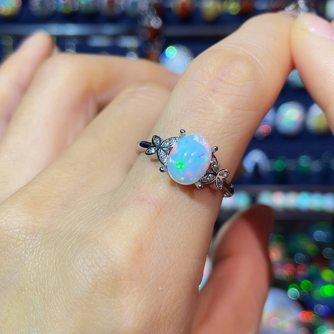 欧泊银S925镶嵌戒指