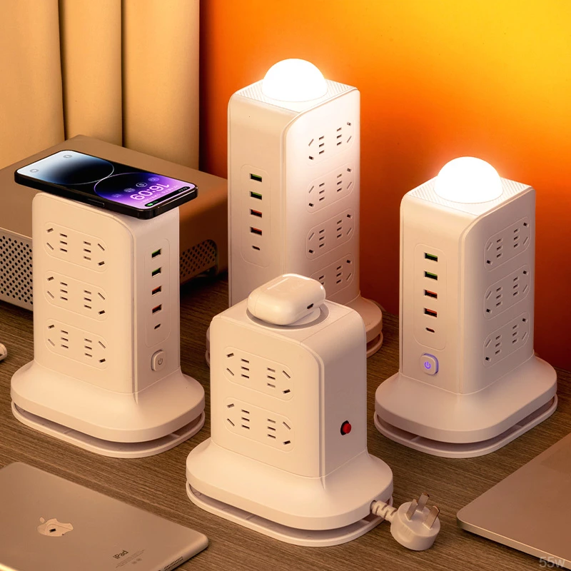 公牛适用插座带无线快充多口USB插排可收纳排插家用办公插板