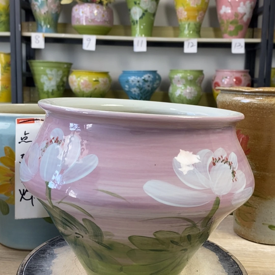 景德镇手工手绘陶瓷花盆