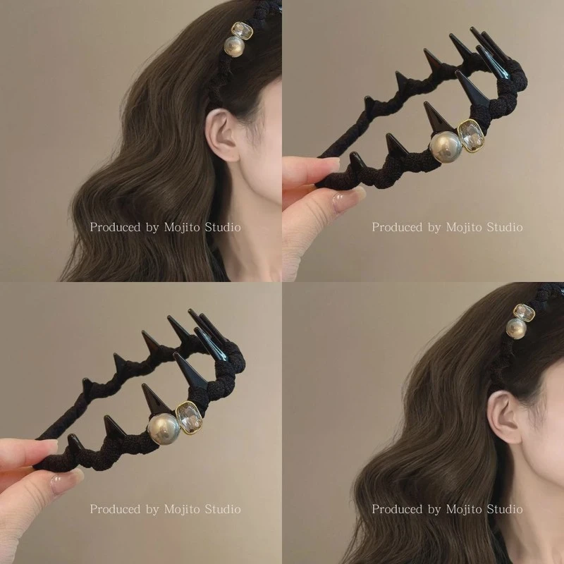 黑暗魔法~韩版波浪发箍女甜美轻奢蓬松气质带齿发箍2025新款发饰