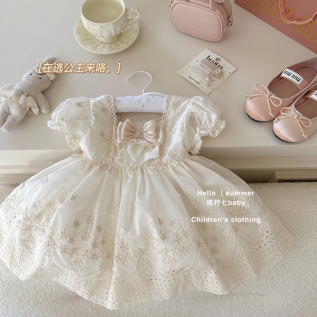 【咸柠七】女童法式洛丽塔公主裙2025夏周岁礼服小童女宝宝连衣裙