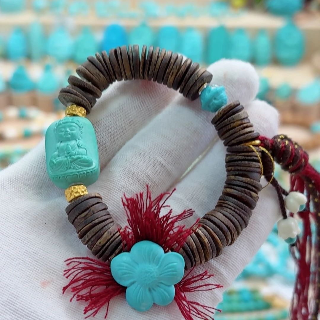 绿松石18K金镶嵌珠宝奇石