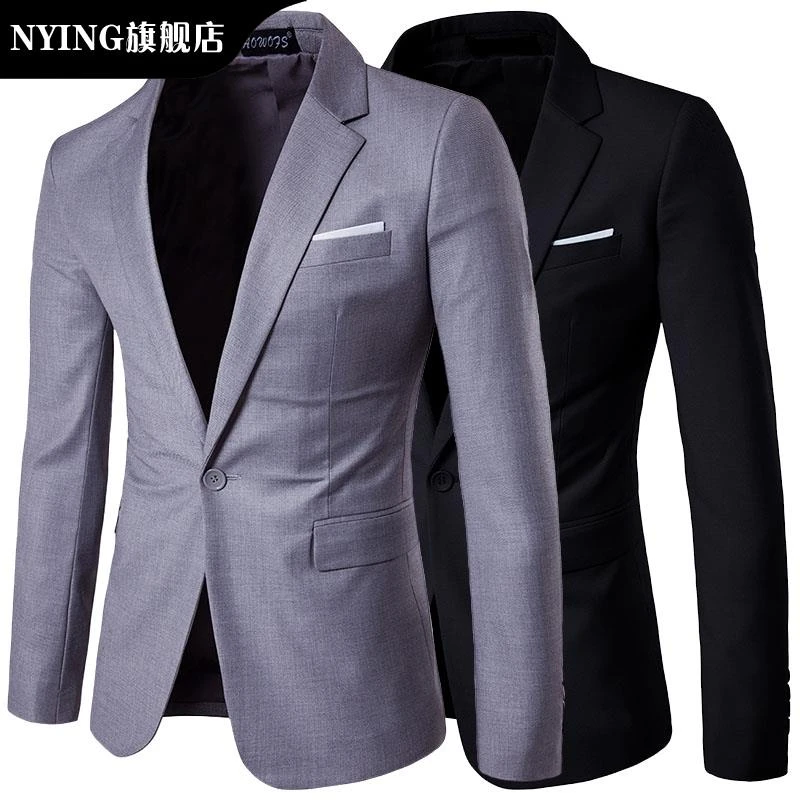 NYING新款秋冬休闲西服男韩版修身商务休闲薄款小西装男帅气外套