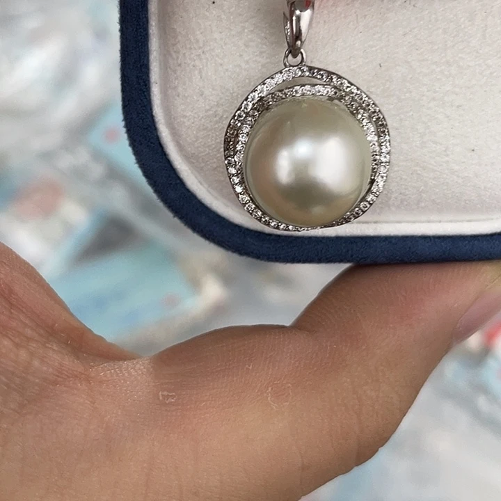 海水珍珠银S925镶嵌颈饰