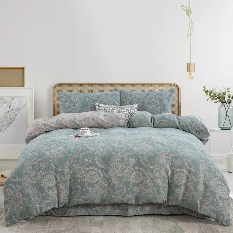 冰川棱镜】棉A类母婴级色织提花双层纱四件套高品质