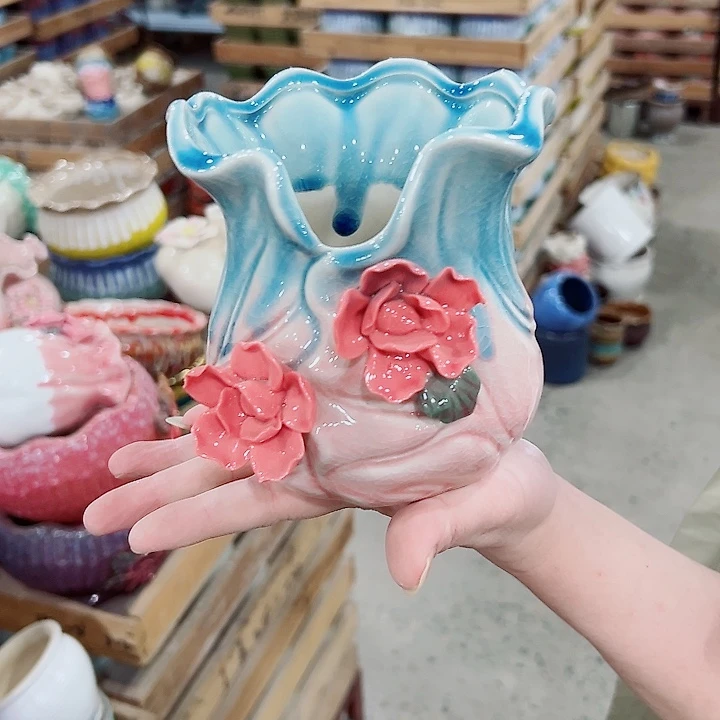 有孔.凑满10元发货多肉陶瓷花盆！