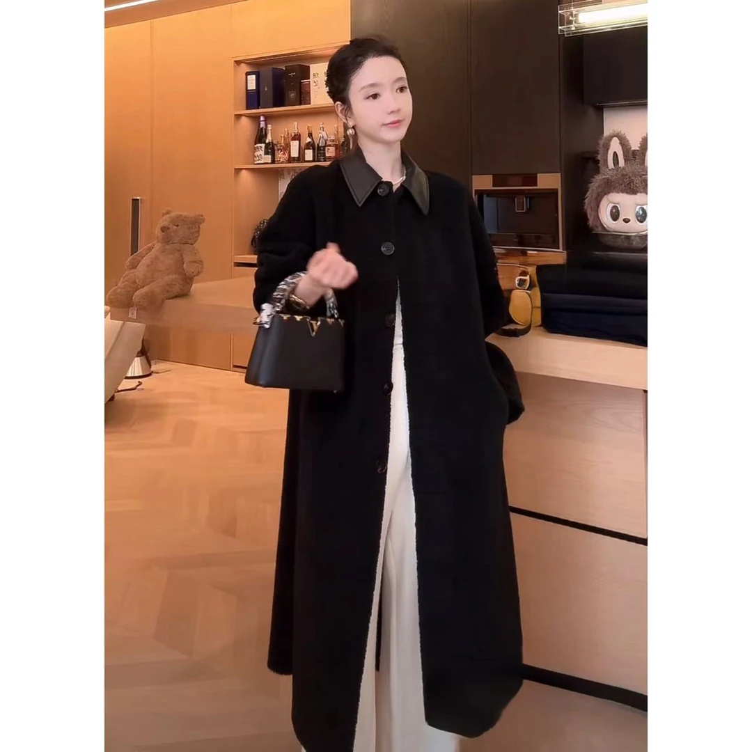 Zwinnie/詹维尼【拼皮颗粒毛毛外套】绵羊毛外套 GYT202574