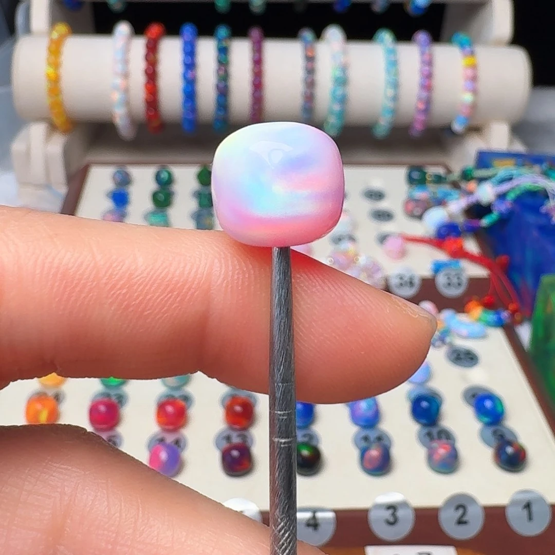 树脂制品人造欧泊卡12老型芭比粉单颗