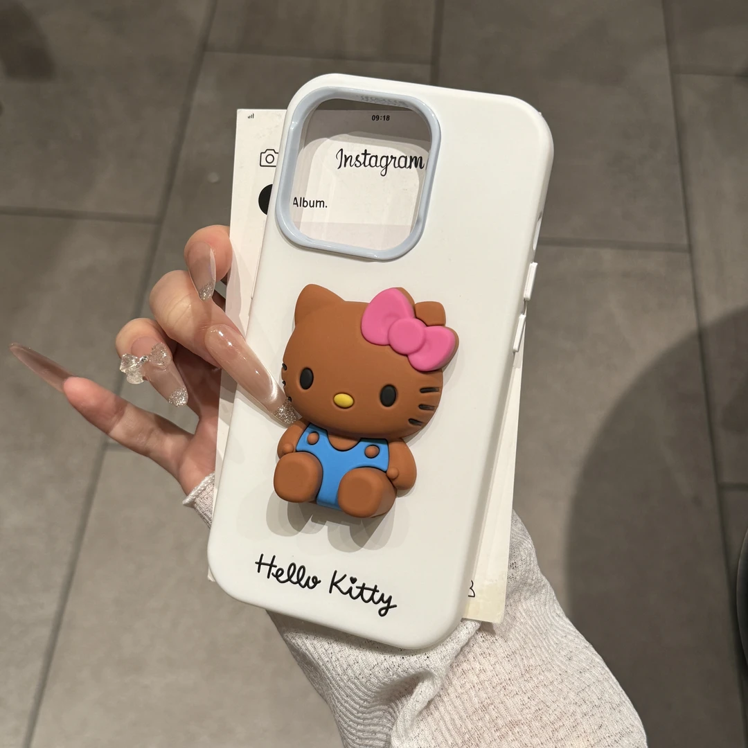 新款高颜值KT猫公仔适用苹果16promax手机壳iPhone15防摔14卡通13