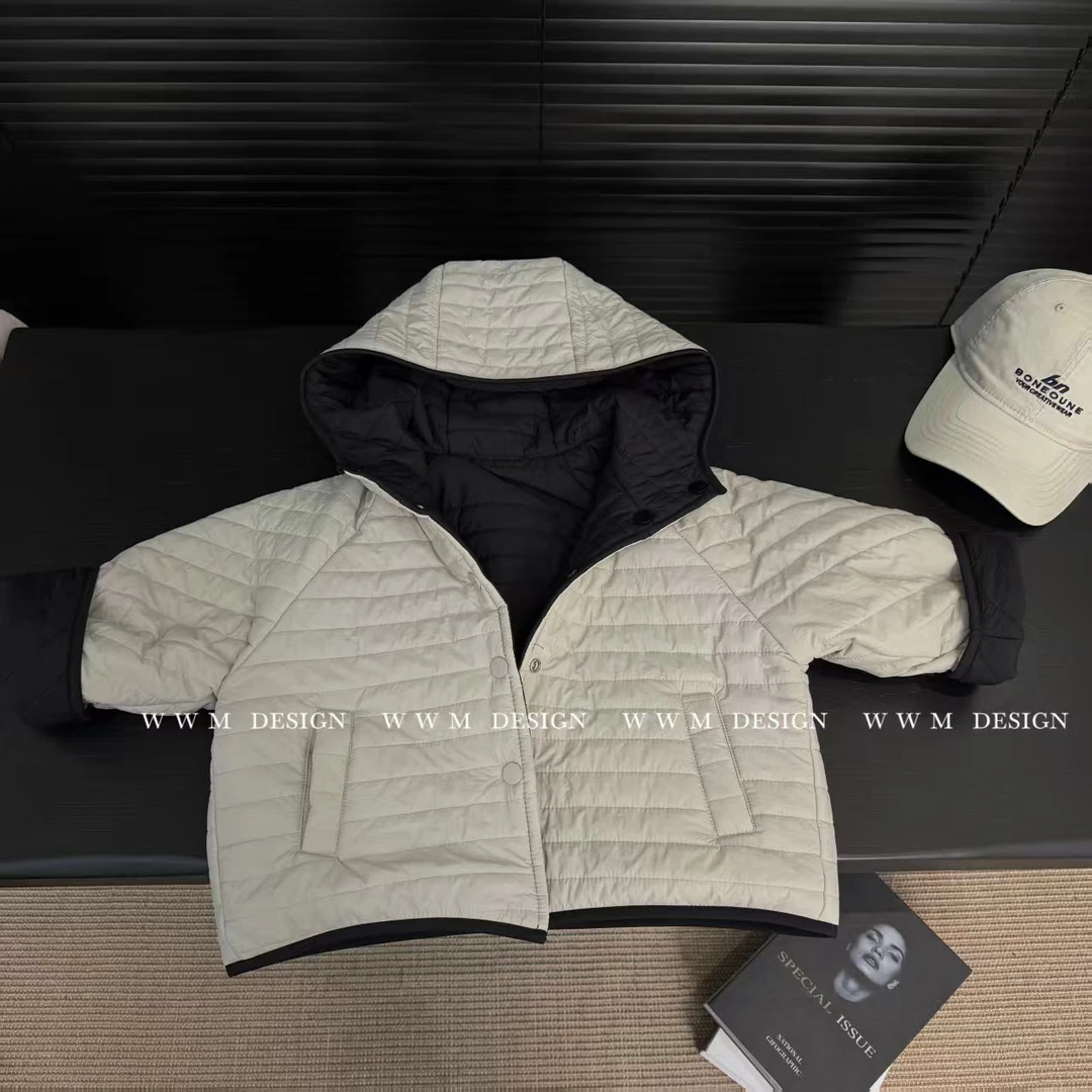 【现货】【文文妈】冬款棉服儿童两面穿连帽棉袄夹棉时髦百搭外套棉袄