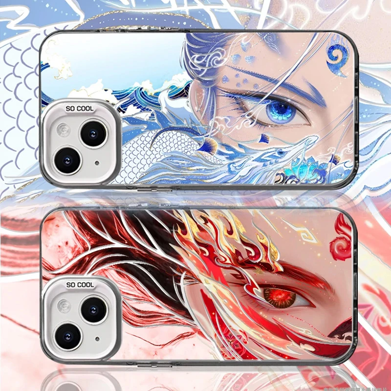 BANCA国风敖丙哪吒适用苹果16/15彩银手机壳华为P70vivo小米oppo