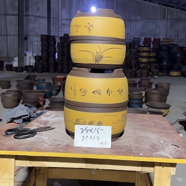 紫砂花盆手工制作66