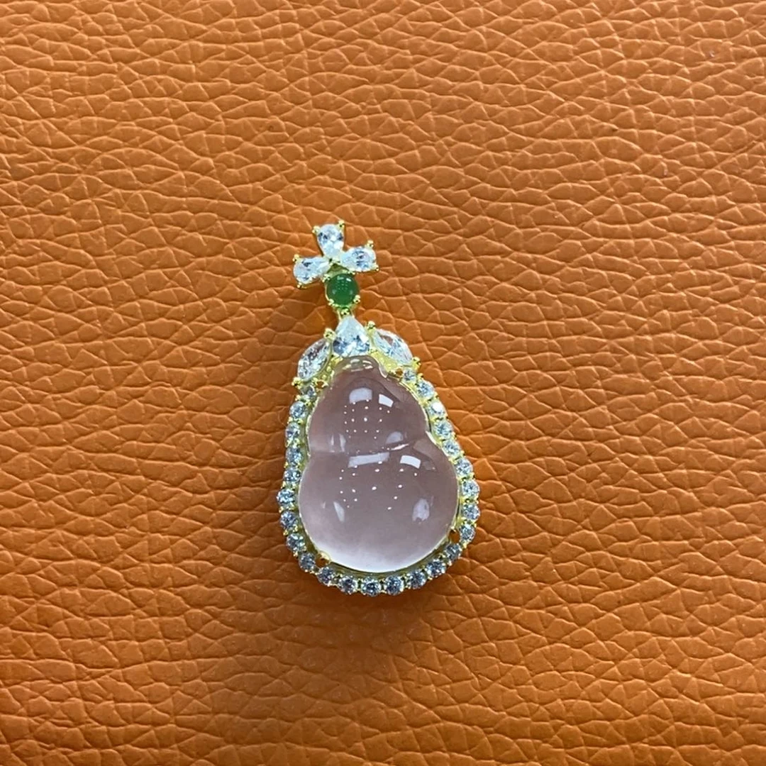 石英质玉吊坠(赠链)银S925镶嵌