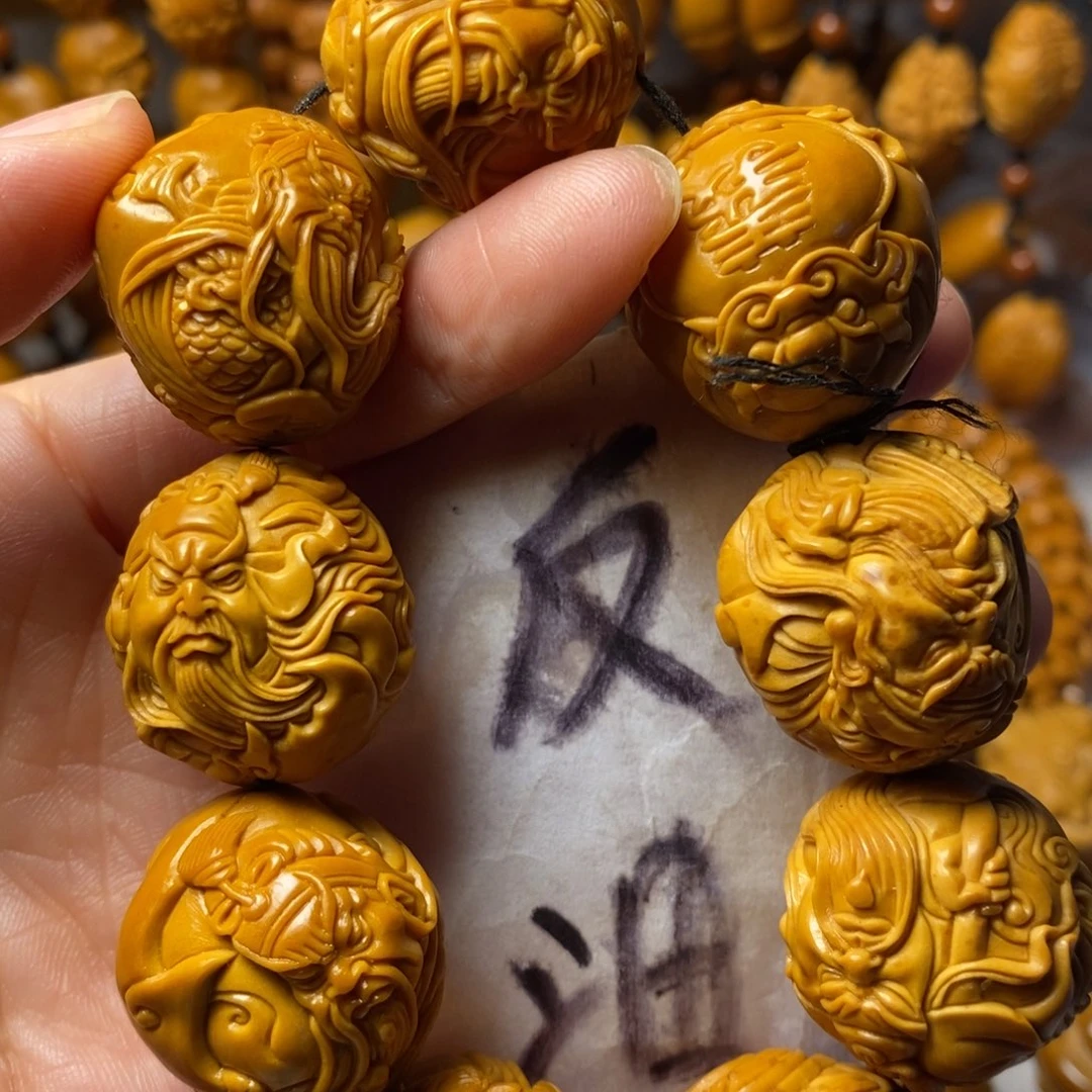 封***手串/手链橄榄核上色精品关公