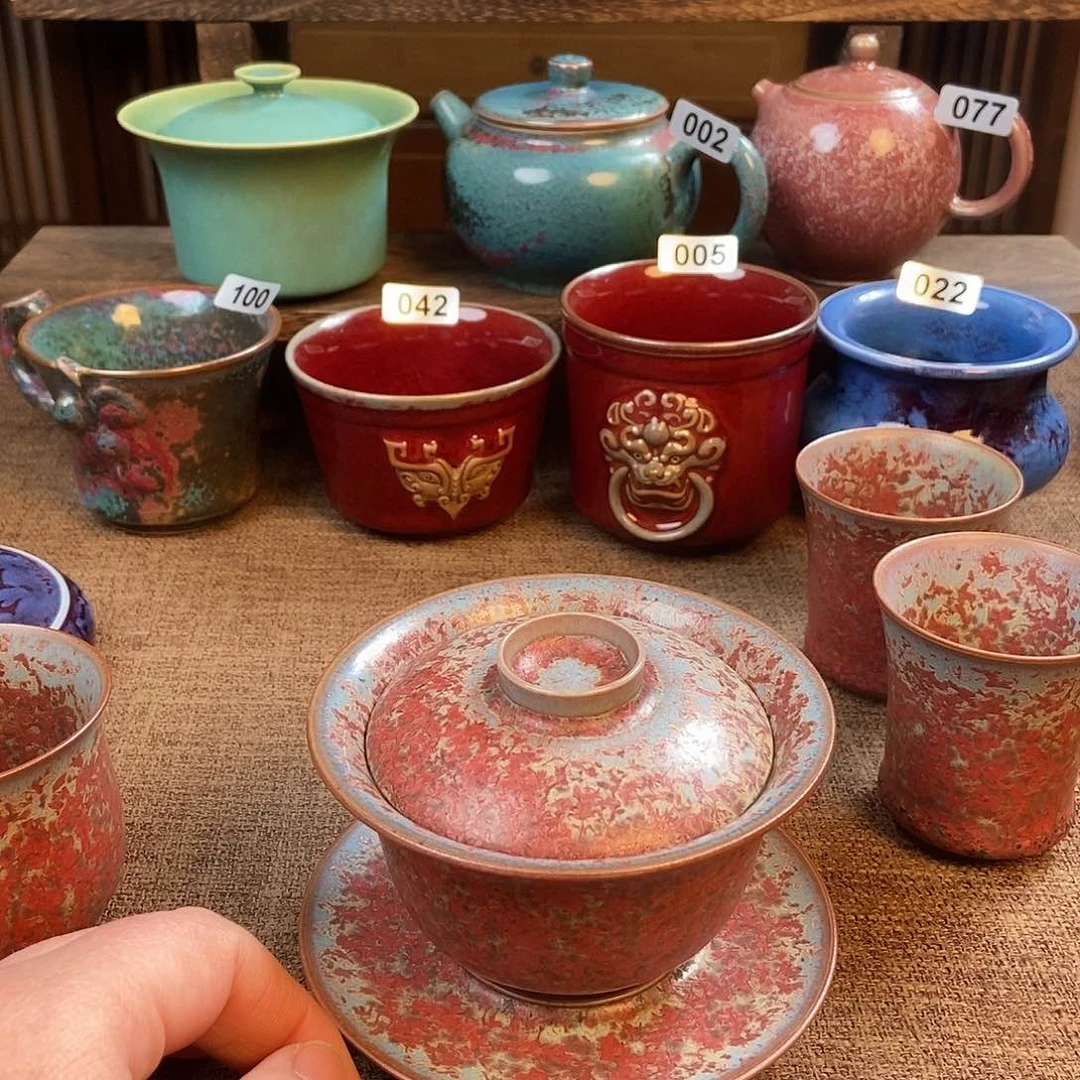 摆件✇****✇钧瓷茶壶茶具