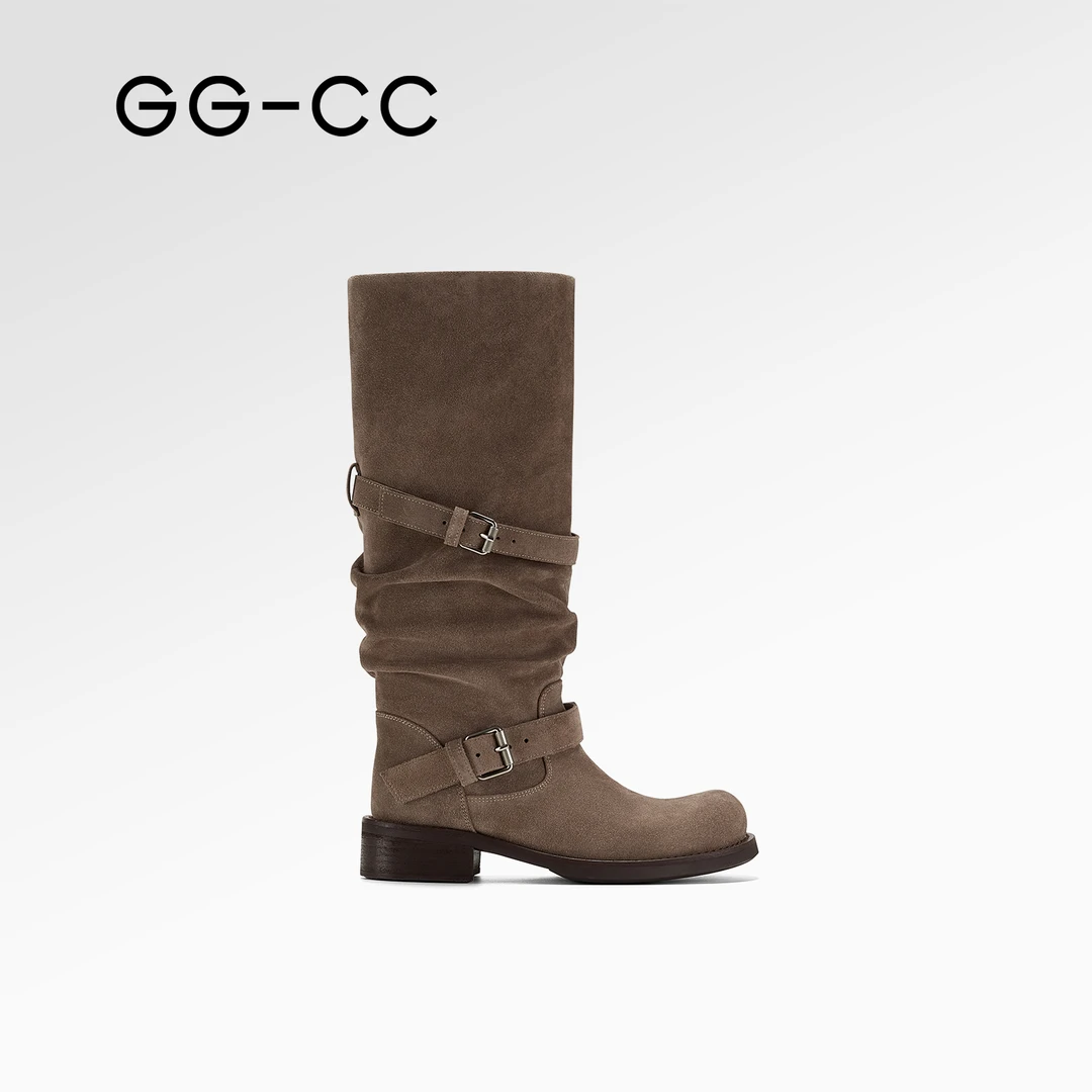 GG-CC【西部牧野】2025冬季新款厚底游牧风高筒靴子3162