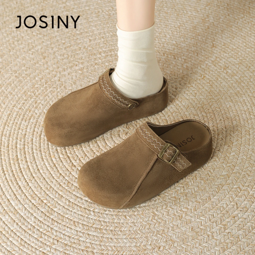 卓诗尼经典勃肯半拖2025新款夏厚底增高女鞋爆款一脚蹬包头半拖鞋