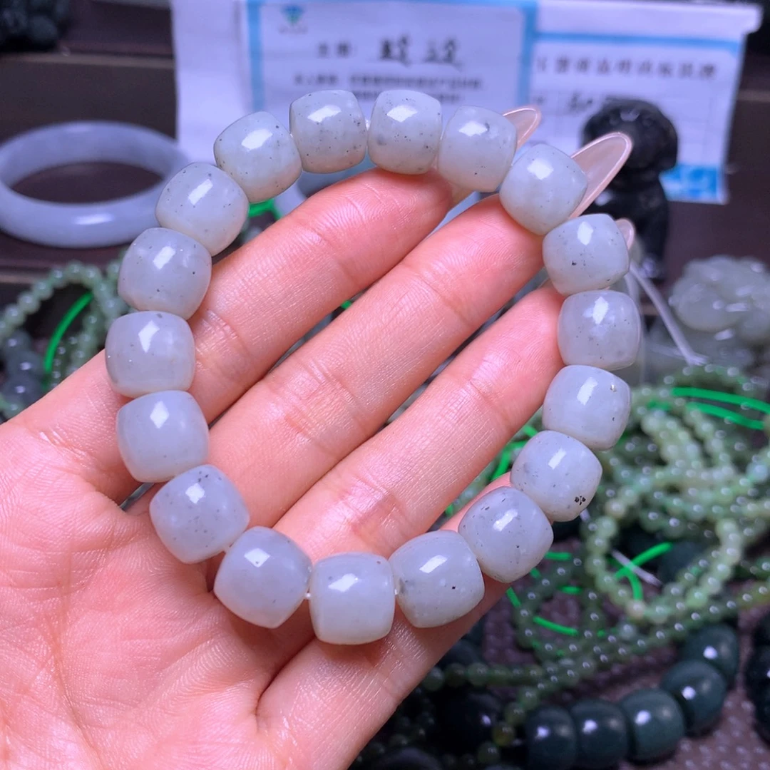 和田玉未镶嵌手串卡12