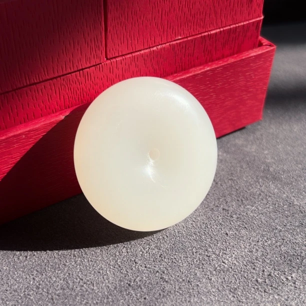 精品和田玉青海老坑油润熟糯白玉男款平安扣37+过灯无暇羊脂白玉