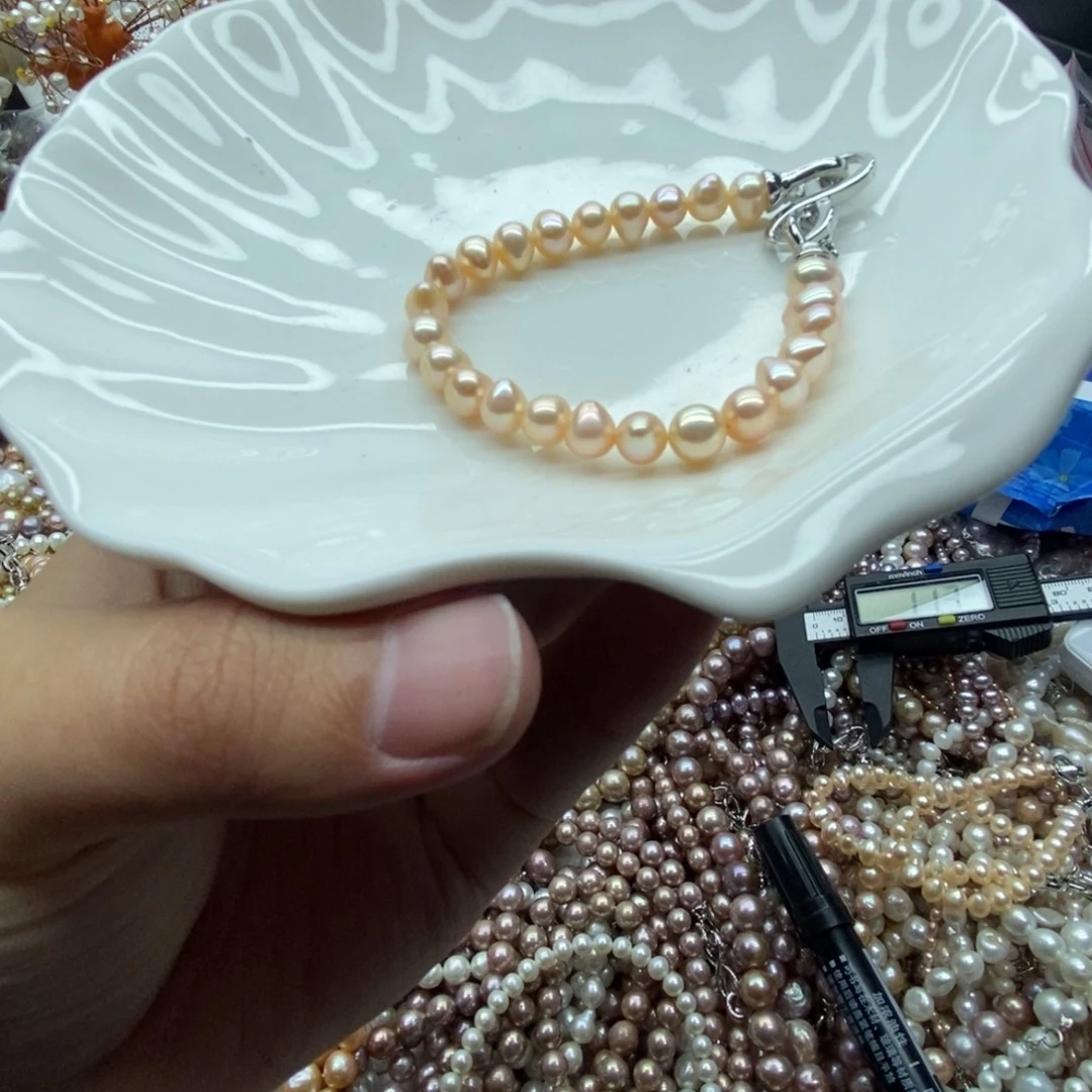 淡水珍珠银S925镶嵌天然淡水珍珠无人工干预9