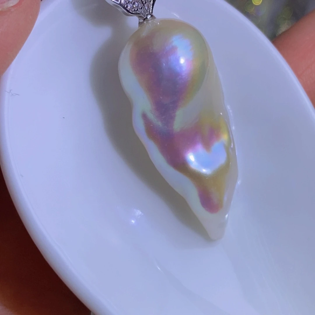 银S925镶嵌天然淡水珍珠淡水珍珠