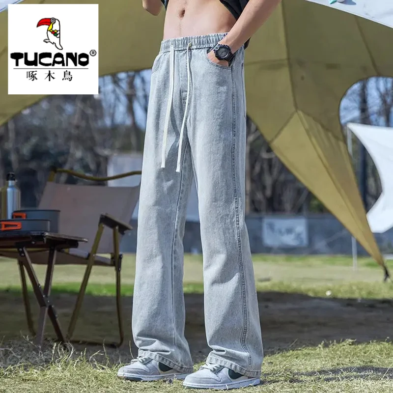 啄木鳥TUCANO美式高街牛仔裤男士夏季薄款潮牌宽松微喇叭休闲裤男