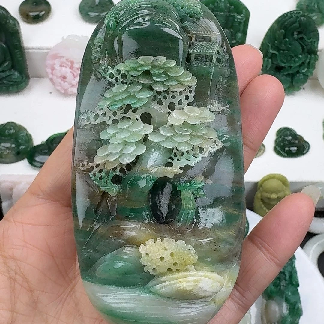 独山玉未镶嵌颈饰