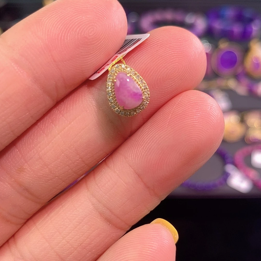 18K金镶嵌苏纪石（舒俱来）吊坠(不含链)