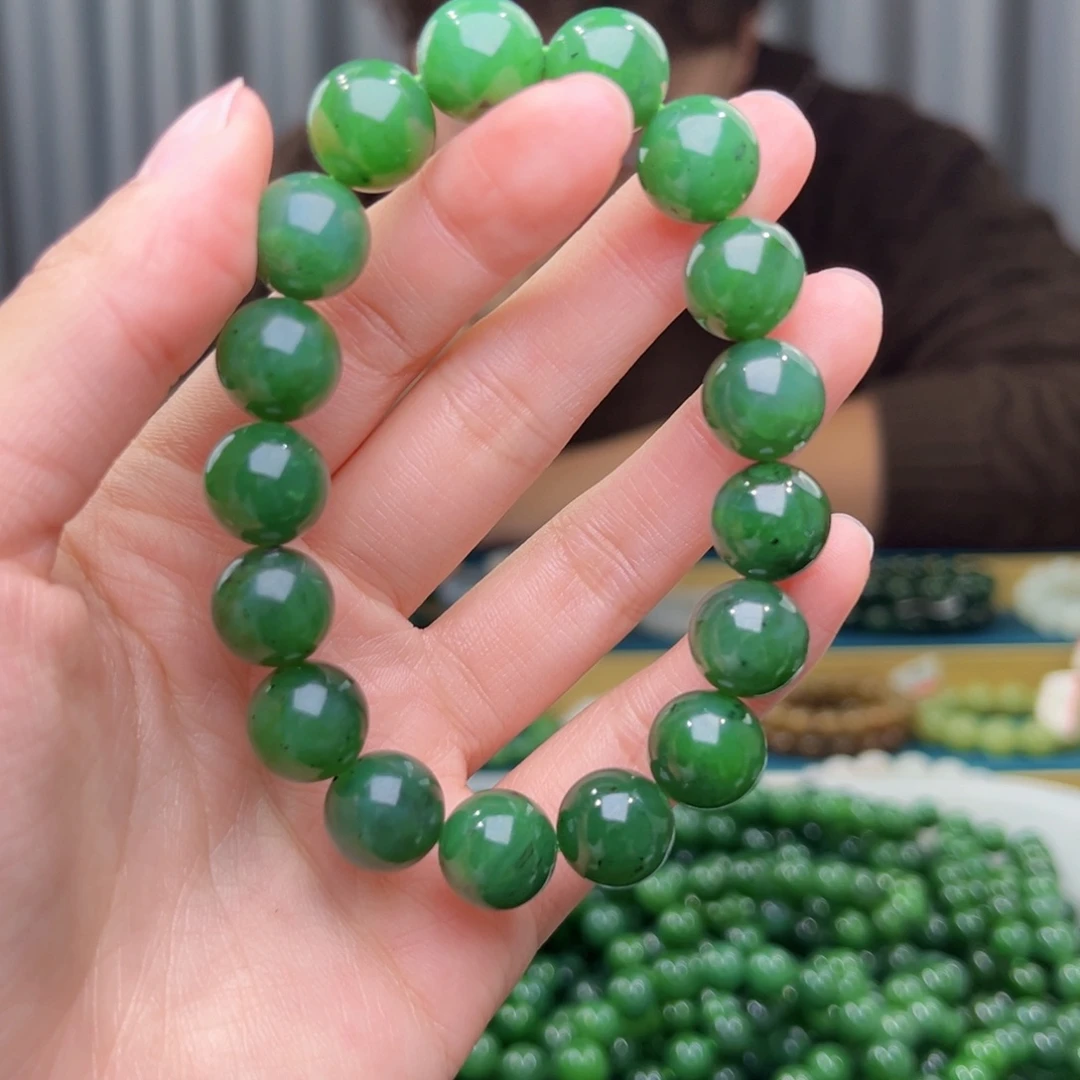 和田玉未镶嵌手串天然和田玉俄碧12