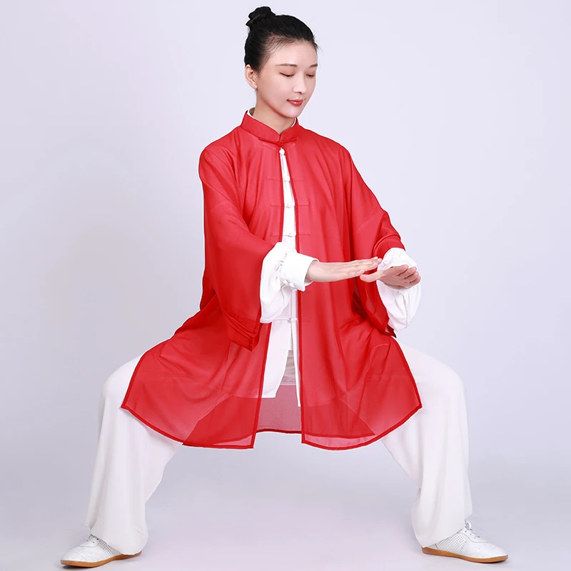 小和山太极服女新款洋气比赛表演太极拳练功服装男刺绣披纱春夏季