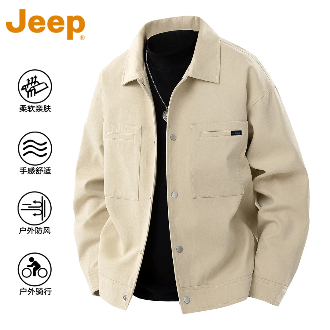 JEEP吉普美式潮牌夹克外套男款春秋季宽松休闲百搭防风秋装外套男