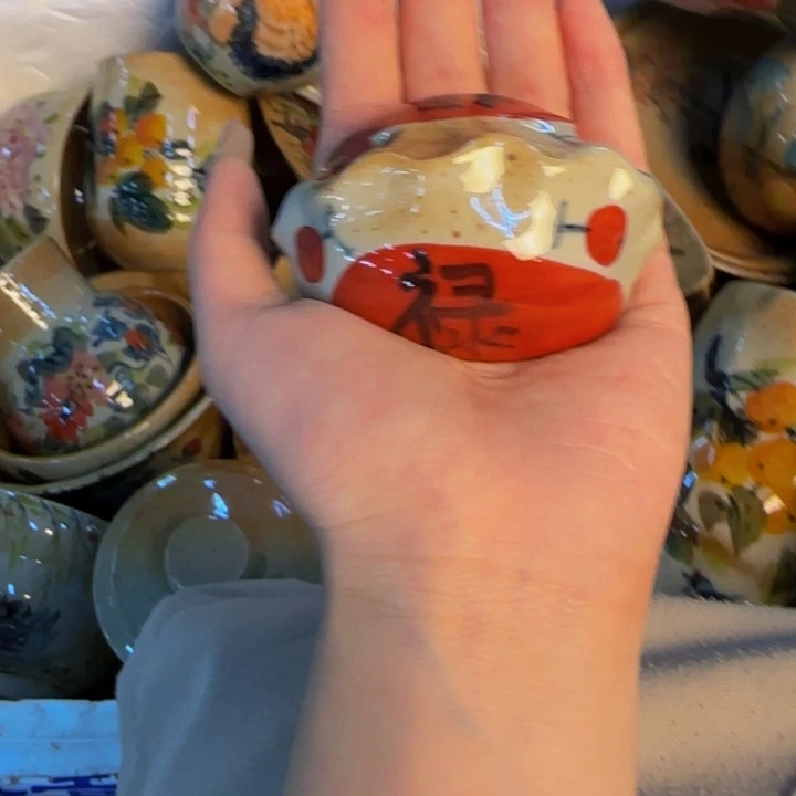 瓷片手工手绘陶瓷细微不一样