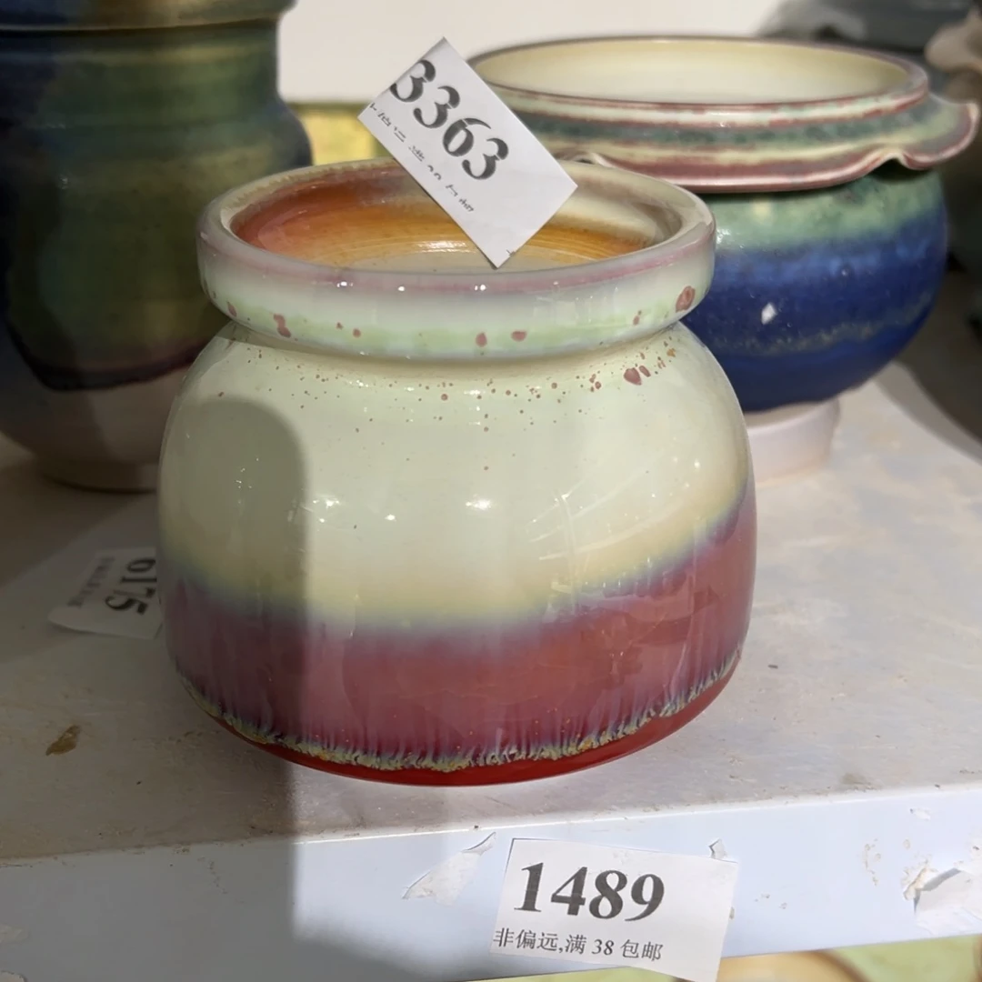 红陶口7高9 景德镇手工花盆