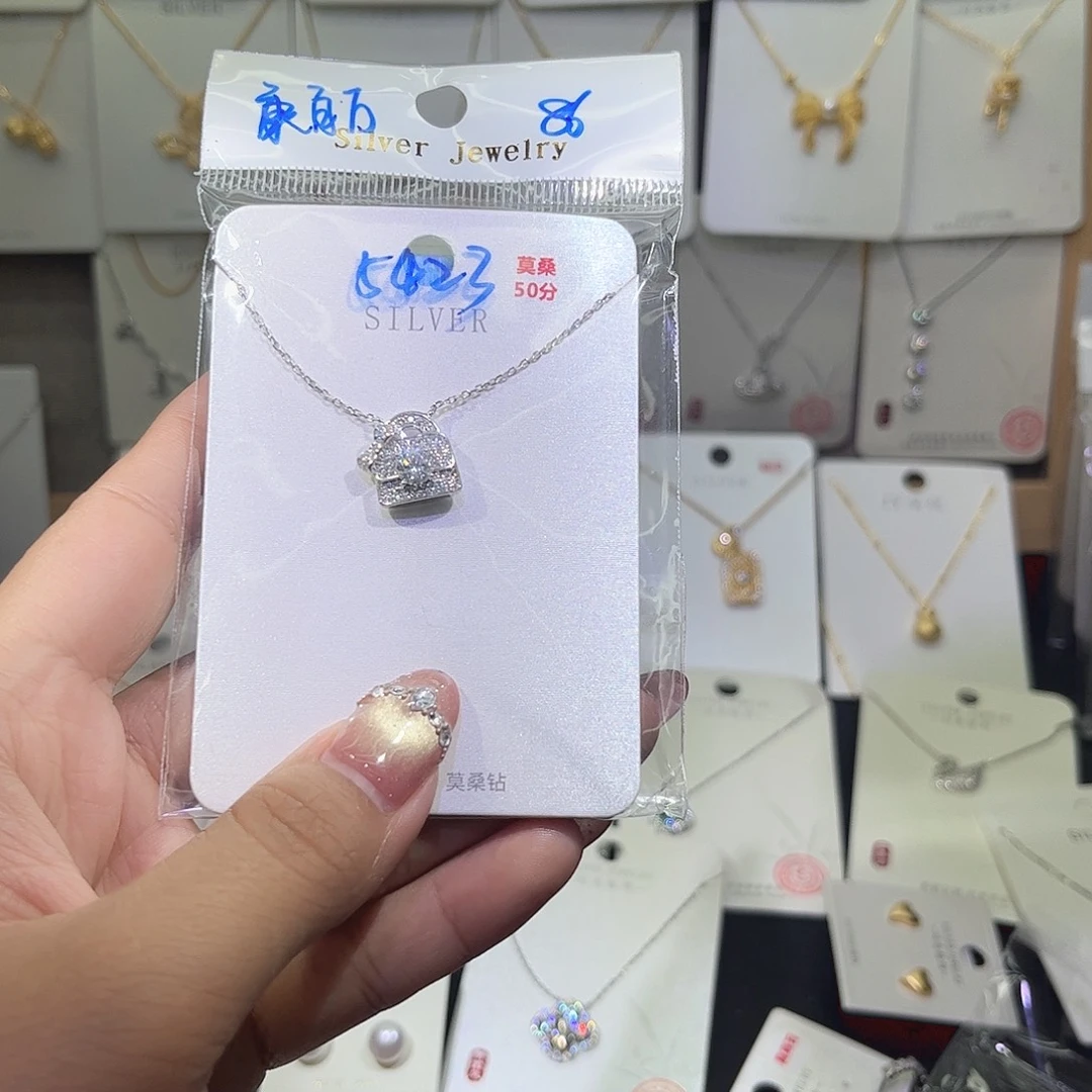 吊坠925银合成碳硅石包包86