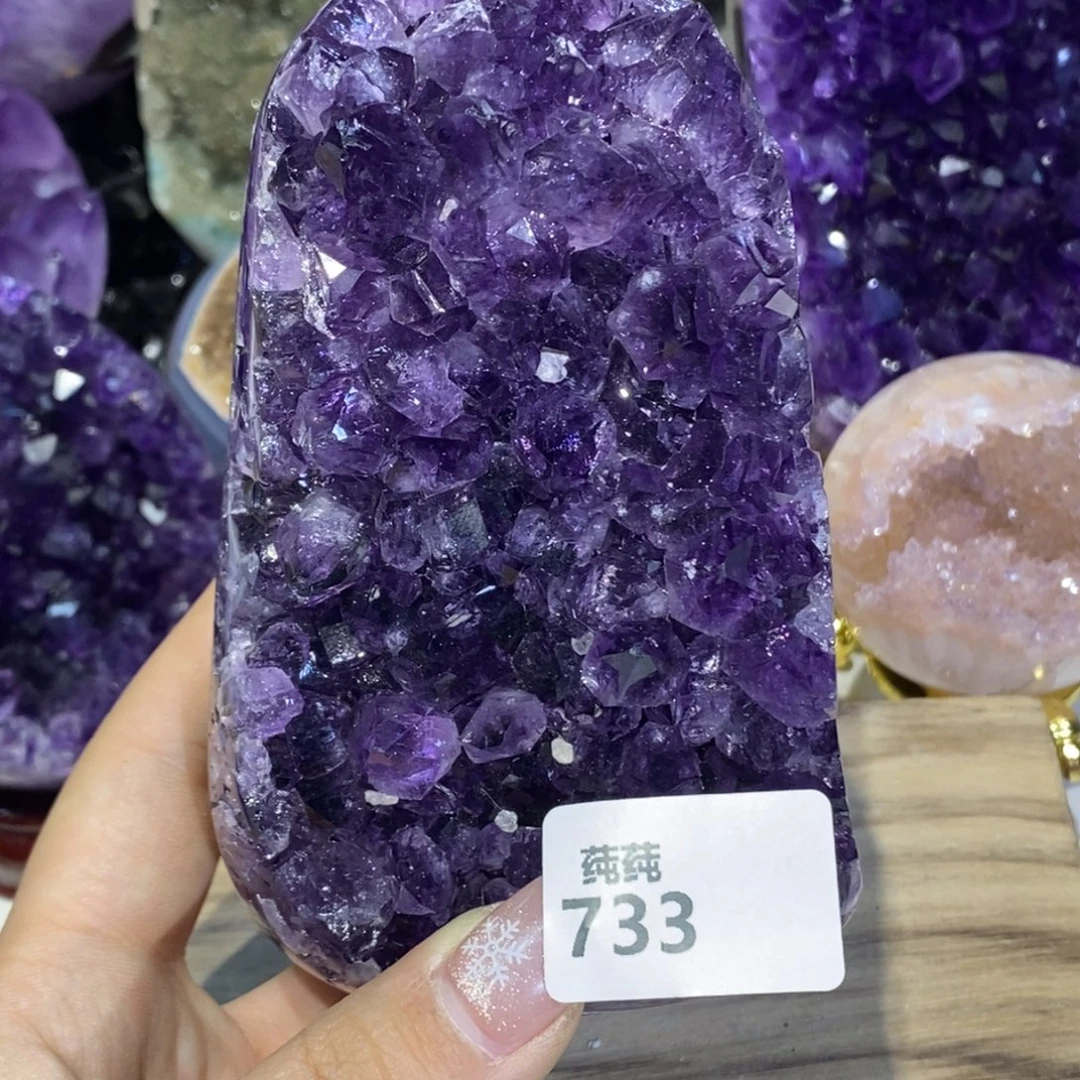 未镶嵌紫晶大型摆件（非配饰）方解石平板