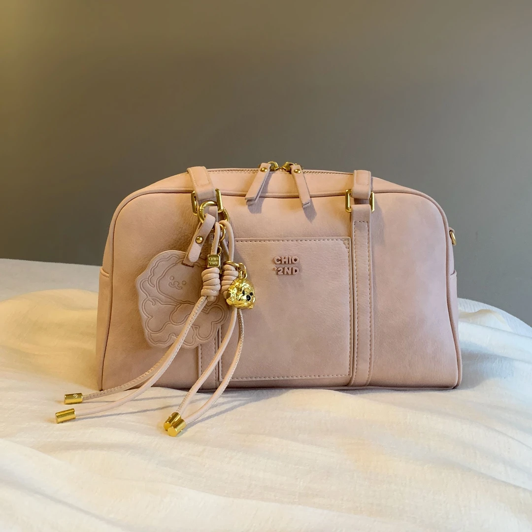 南风×Chio2nd 面包小狗 枕头包包女粉色波士顿单肩腋下包