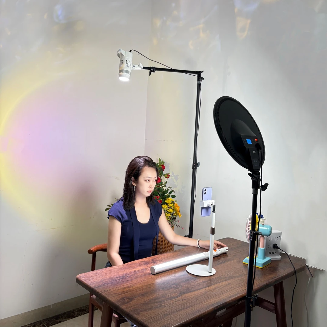 RINRAY【三灯高清高亮款】手机直播全面屏美颜补光灯高清高亮坐站均