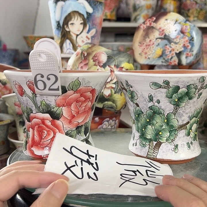 满38包邮 景德镇幸运花盆