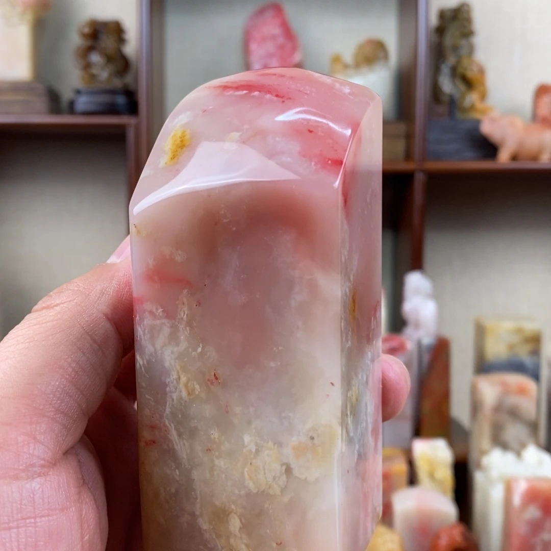 巴林石印石巴林鸡血石大素章
