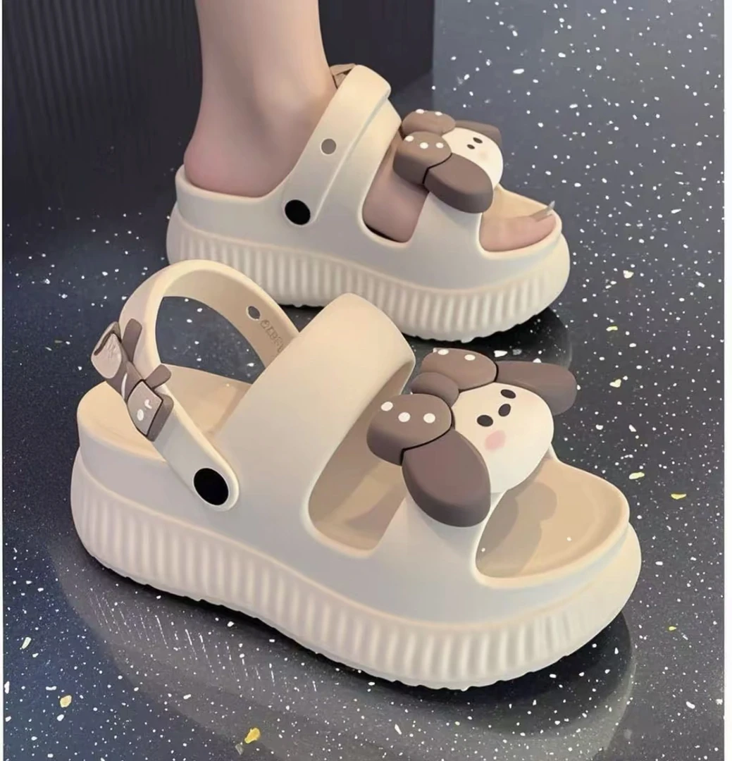 可爱狗888加厚底EVA增高可爱卡通两穿凉拖鞋
